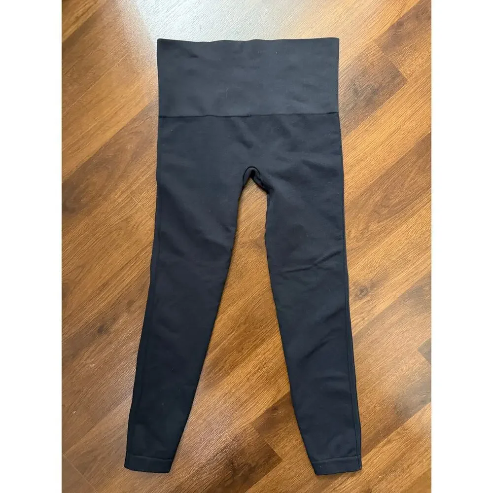 Spanx High Rise Seamless Leggings Black Casual Minimalist Athleisure Sz Large - Picture 2 of 8